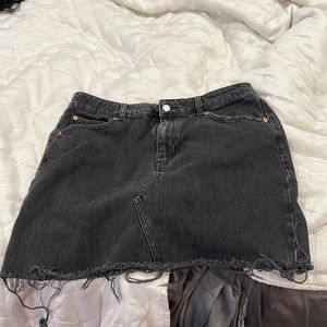 Black denim skirt